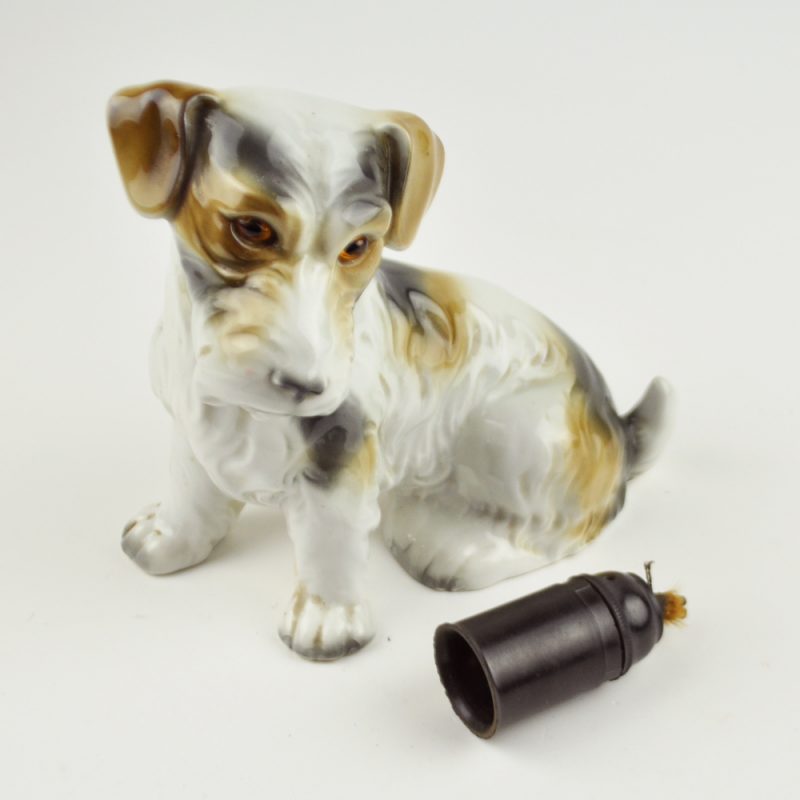 alter Rauchverzehrer Sealyham Terrier Hund Vintage Porzellan